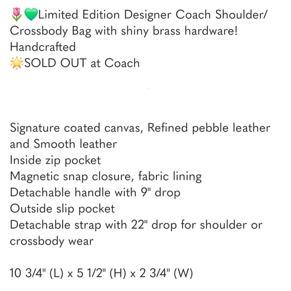 NWT COACH KAFFE FASSET BAG - Picture 17 of 17